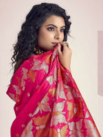 Thumbnail for Preksha Creation Banarasi Soft Silk Women Red Saree - Distacart