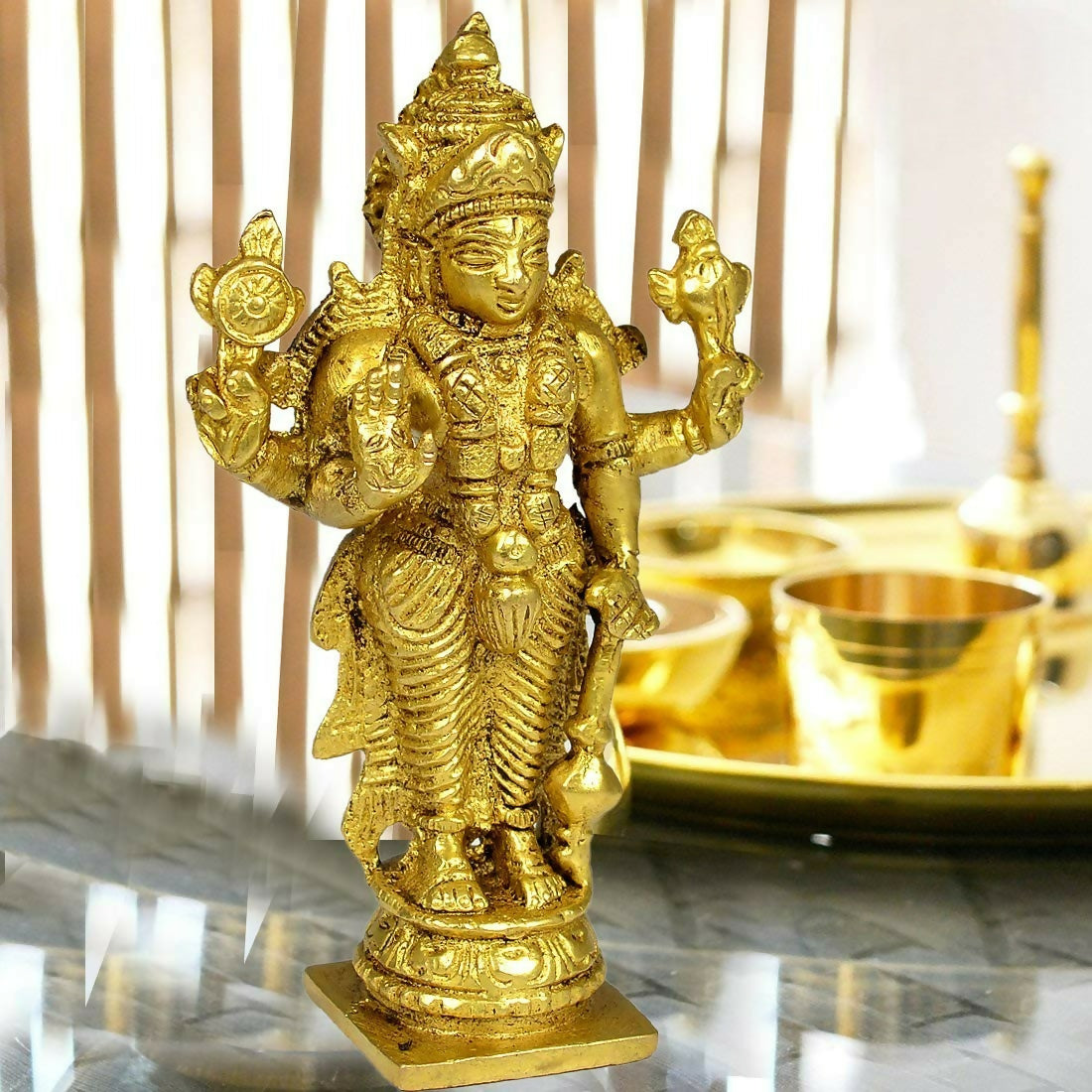 Reiki Crystal Products Pure Brass Vishnu Idol - Distacart