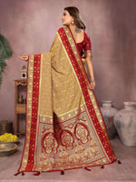 Thumbnail for Aastha Fashion Mustard Kalamkari Silk Zari Woven Saree - Distacart