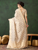 Thumbnail for Mitera Floral Woven Design Zari Organza Saree - Distacart