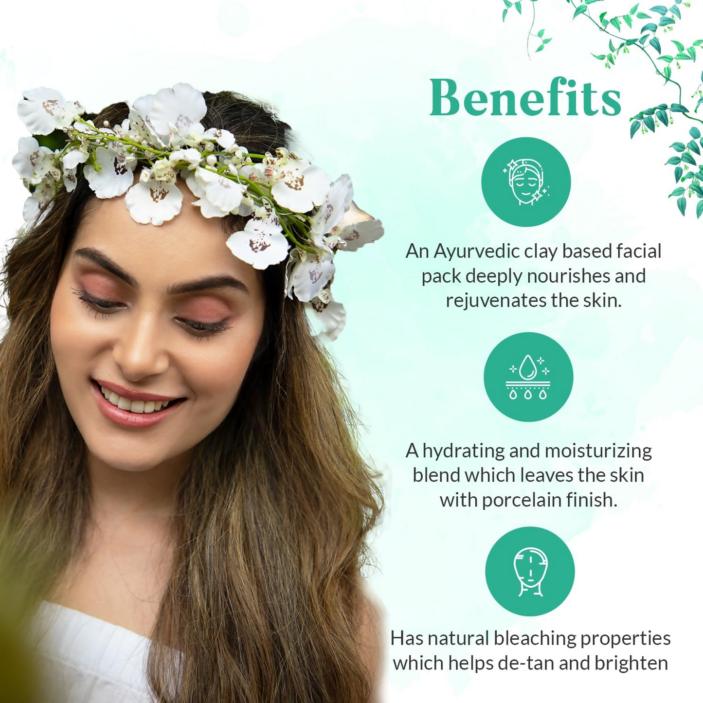 HaappyHerbs Ayurvedic De Tan & Hydrating Face Pack - Dista