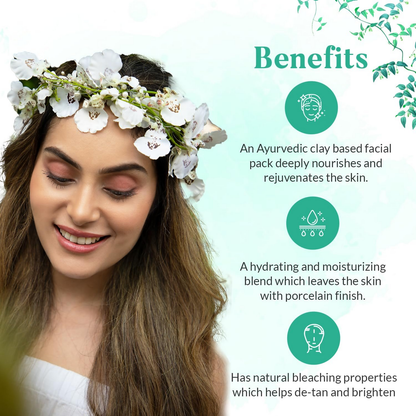 HaappyHerbs Ayurvedic De Tan & Hydrating Face Pack - Dista