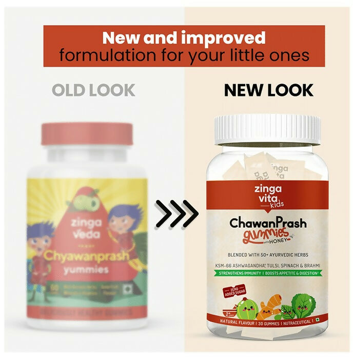 Zingavita Chawanprash Gummies with Honey for Kids (2+ yrs) Natural Flavor - Distacart