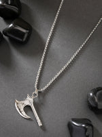 Thumbnail for NVR Men's Silver-Plated Stainless Steel Pendant with Chain - Distacart