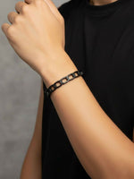 Thumbnail for NVR Men's Rhodium Plated Cuff Bracelet - Distacart