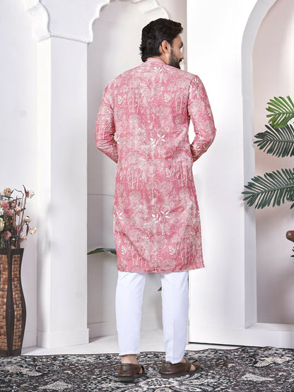 Anaita Pink Digital Printed Work Cotton Straight Kurta - Distacart