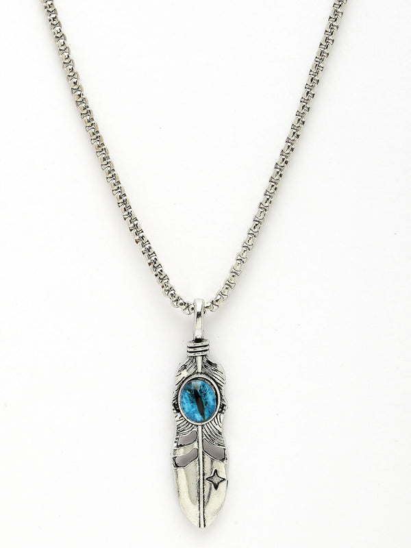 NVR Men's Silver-Plated Stainless Steel Pendant with Chain - Distacart