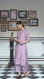 Thumbnail for Jyoti Fashion Women's Purple Pure Muslin Heavy Digital Printed Kurta Plazo Set - Distacart