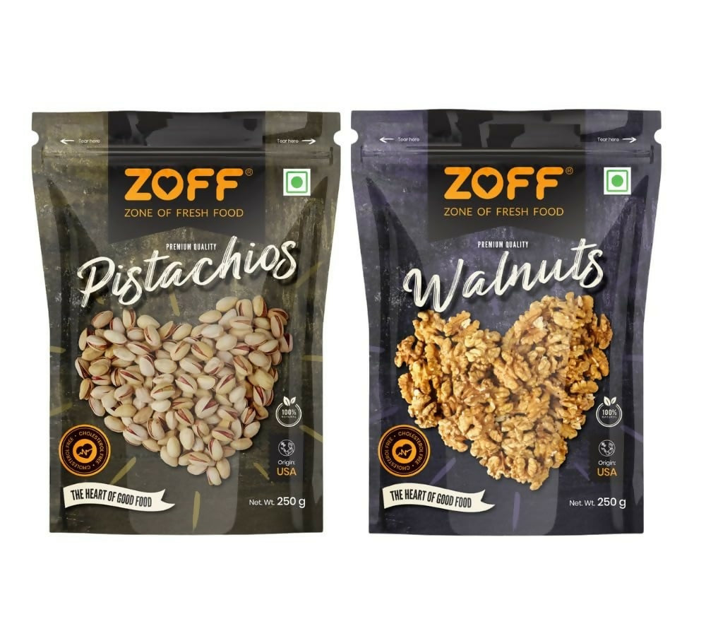 Zoff Premium Salted Pista & Roasted Walnuts Combo - Distacart