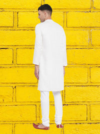 Thumbnail for Even Apparels Men's Asymetrical White Sherwani Kurta - Distacart