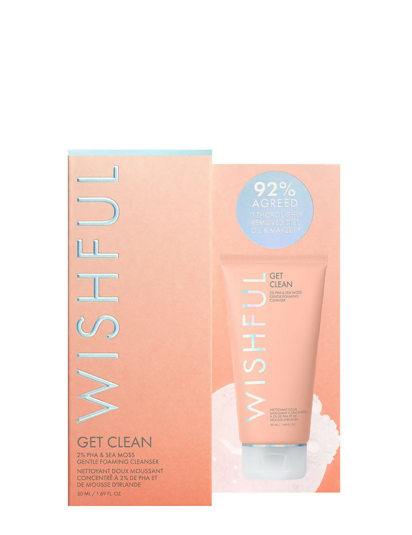 Wishful By Huda Beauty Get Clean 2% PHA & Sea Mossgentle Foaming Cleanser - Korean Skincare - Distacart