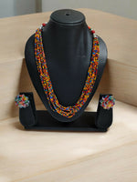 Thumbnail for Inhanns Bloom Handmade Beaded Necklace With Earrings - 12 Layers - Multicolor Necklace Set - Distacart