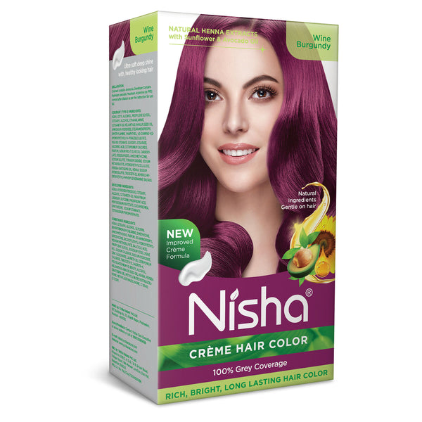 Nisha Creme Hair Color for Women - Wine Burgundy - Distacart