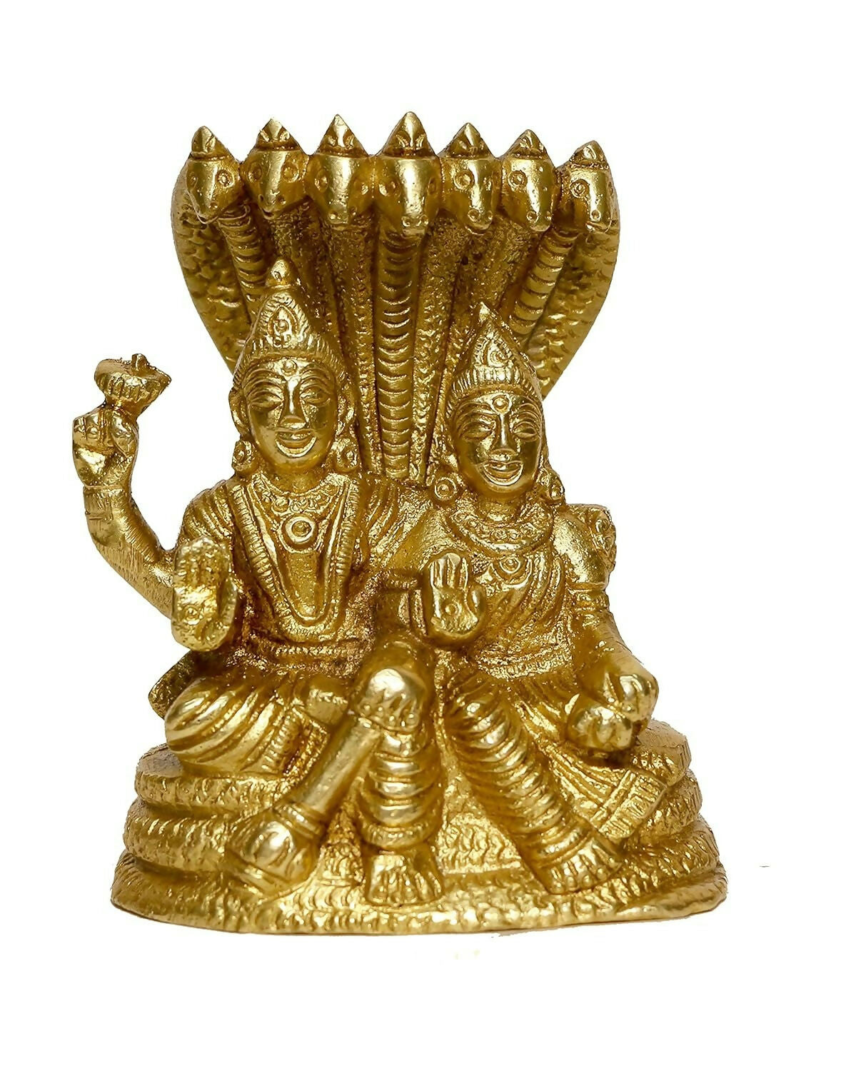 P.J.Handicrafts Brass Metal Statue Of Vishnu Ji With Laxmi - Distacart