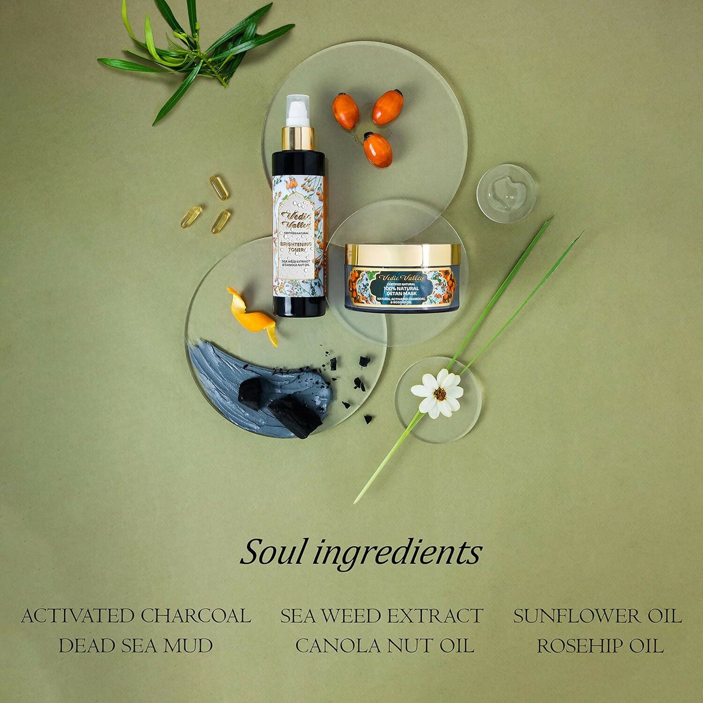 Vedic Valley 100% Natural Detan Face Mask & Face Mist Combo - Distacart