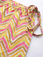 Thumbnail for Anubhutee Mustard Yellow & Pink Pure Cotton Printed Night suit - Distacart