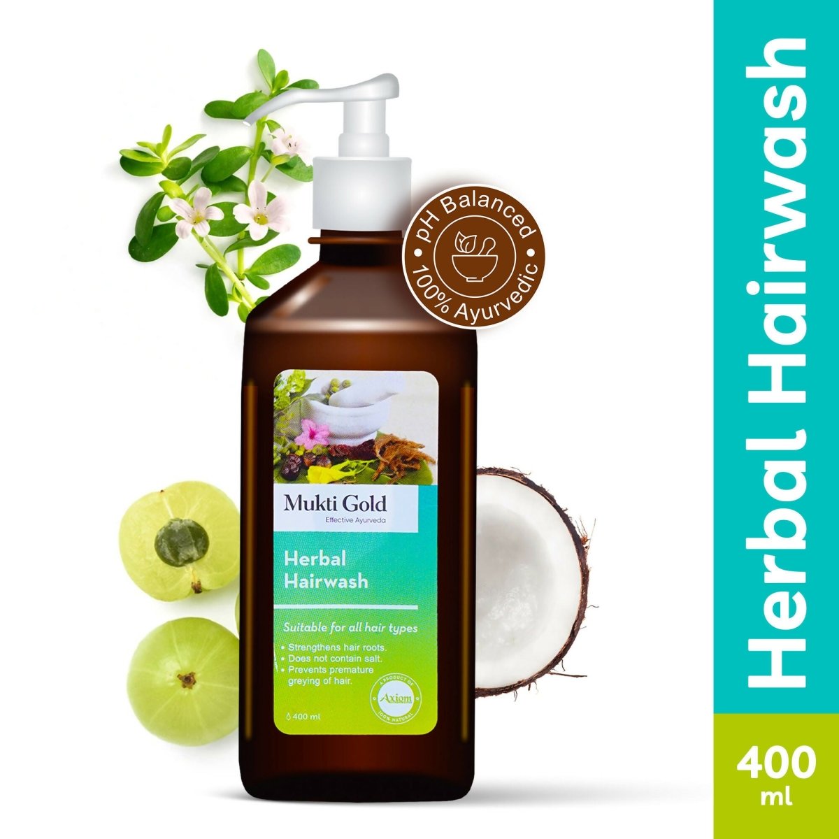 Axiom Mukti Gold Herbal Hairwash (Dispenser) - Distacart