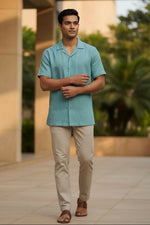 Thumbnail for Seaform — Sea Green Linen Shirt by Hilo Design - Dista