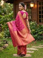 Thumbnail for Shree Shyam Fashion Lite Pink Silk Blend Saree - Distacart