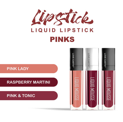 Love Earth Liquid Mousse Matte Lipstick - Pinks - Distacart