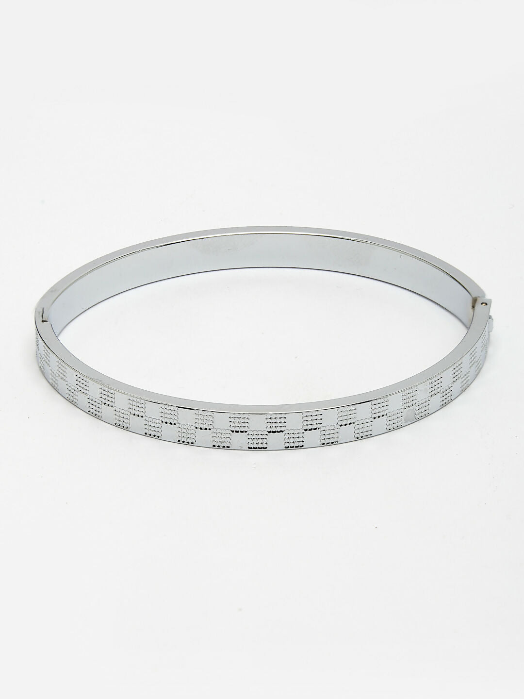 NVR Men's Silver-Plated Stainless Steel Kada Bracelet - Distacart