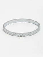 Thumbnail for NVR Men's Silver-Plated Stainless Steel Kada Bracelet - Distacart