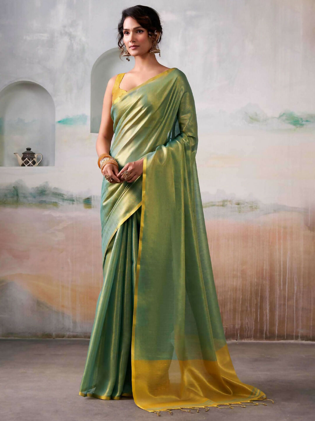 Astita Tissue Silk Light Green Saree