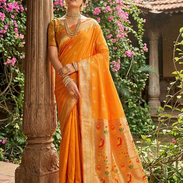 Shree Shyam Fashion Yellow Soft Silk Saree - Dista