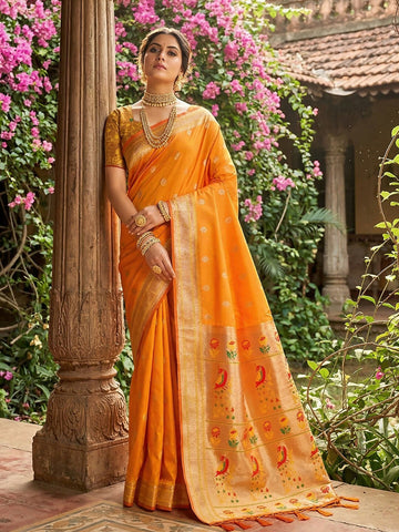 Shree Shyam Fashion Yellow Soft Silk Saree - Dista