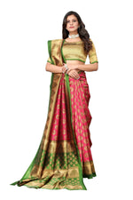 Thumbnail for Vamika pink Printed Art Silk Saree - Distacart