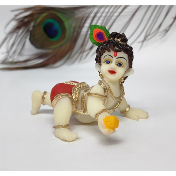Gold Art India Laddu Gopal Idol Ivory Body Red Dhoti - Dista