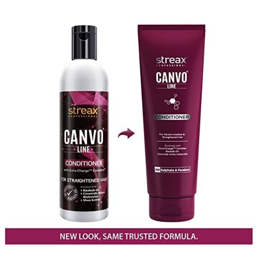 Streax Pro Canvo Line Shampoo, Conditioner & Serum For Straightened Hair - Distacart