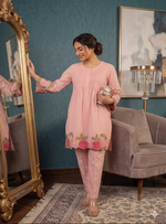 Thumbnail for Teeya Creation Women's Lavender Embroidered Kurti Set - Dista