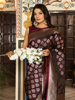 Thumbnail for Astita Maroon Silk Saree