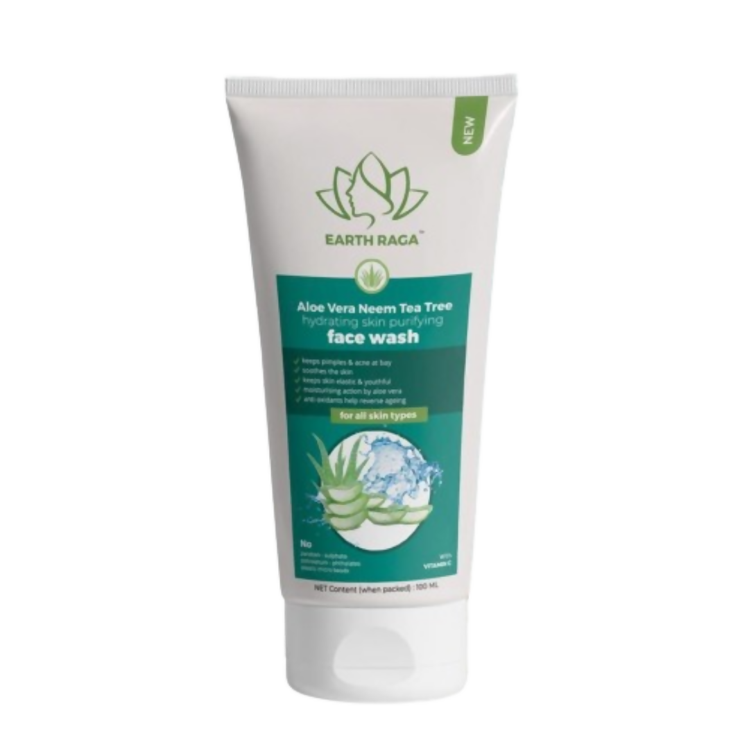 Earthraga Aloe Vera Neem Tea Tree Face Wash - Distacart