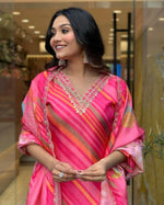 Thumbnail for Partywear Designer Pure Russian Silk Pink Stitched Suit With Dupatta - Tanisha - Distacart