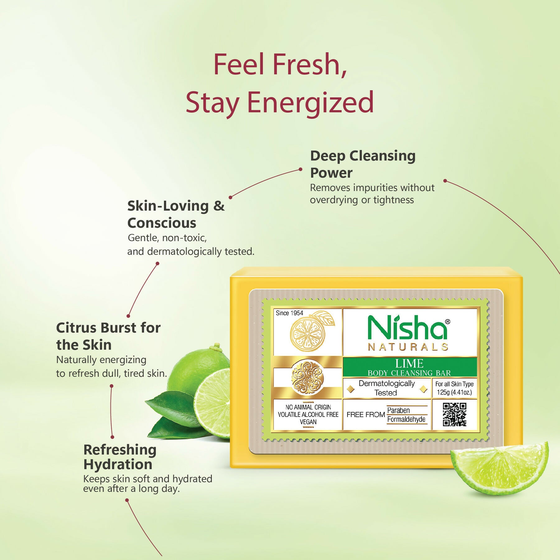 Nisha Lime Body Cleansing Soap Bar - Distacart