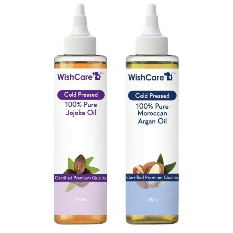 Wishcare Pure & Natural Moroccan Argan Oil & Unrefined Jojoba Oil Combo - Distacart