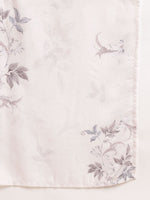 Thumbnail for Ode by House of Pataudi Printed Gotta Patti Linen Straight Kurta with Trousers & Dupatta - Distacart