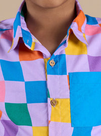 Thumbnail for Snakes and Ladders Boys Multi Color Rotary Print Shirt and Boxer Set from Siblings Collection - Distacart