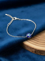 Thumbnail for NVR Women Evil Eye Silver Plated Link Bracelet - Distacart