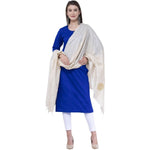 Thumbnail for A R Silk Women's Zari Embroidery Pure Tussar Silk Light Golden Dupattas and Chunnis