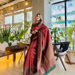 Thumbnail for Preksha Creation Banarasi Soft Silk Women Red Saree - Distacart