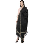 Thumbnail for A R Silk Golden Border Regular Dupatta Color Black Dupatta or Chunni