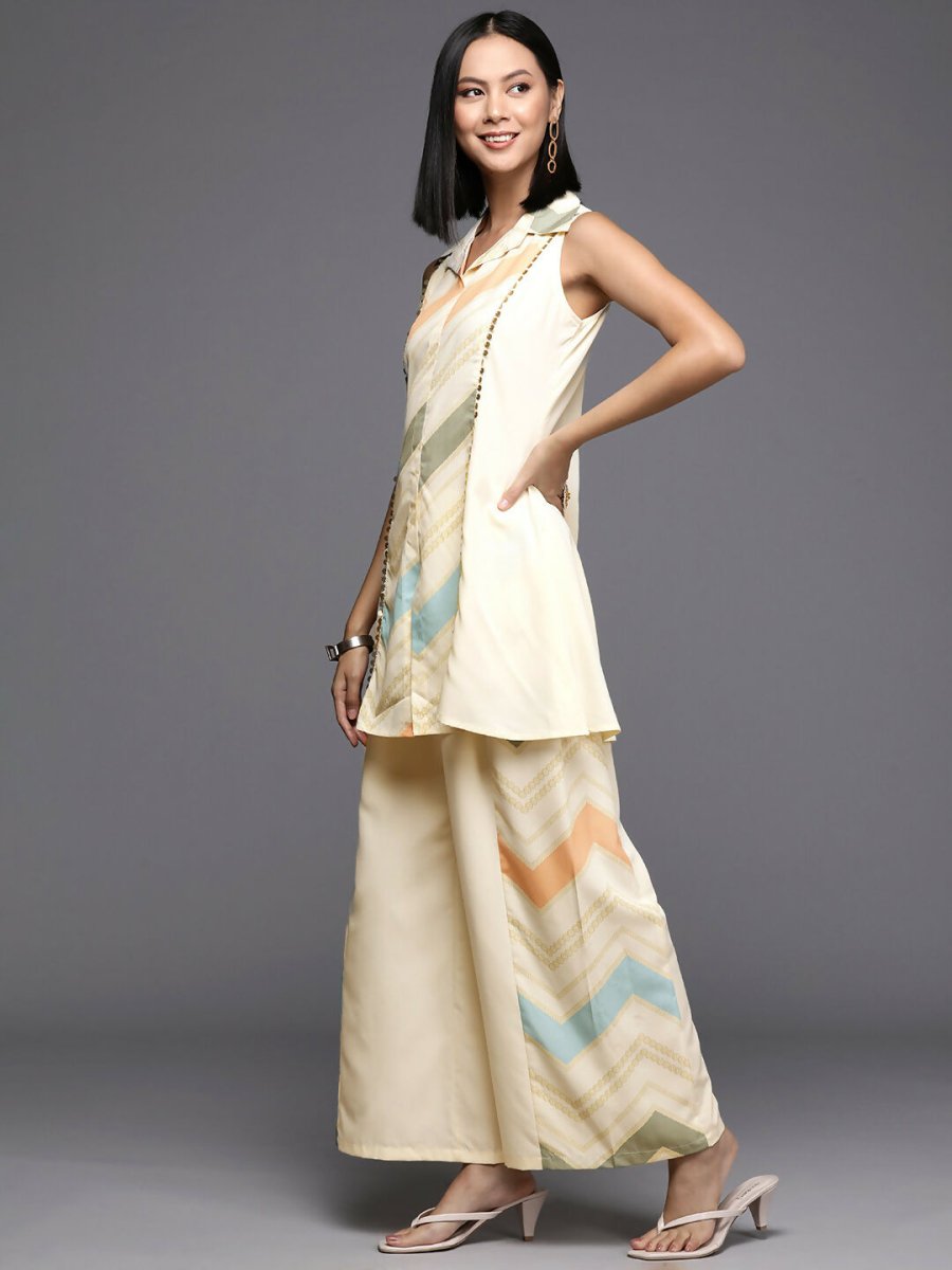 Ahalyaa Women's Traditional Wear Co-ods - Off-white - Distacart
