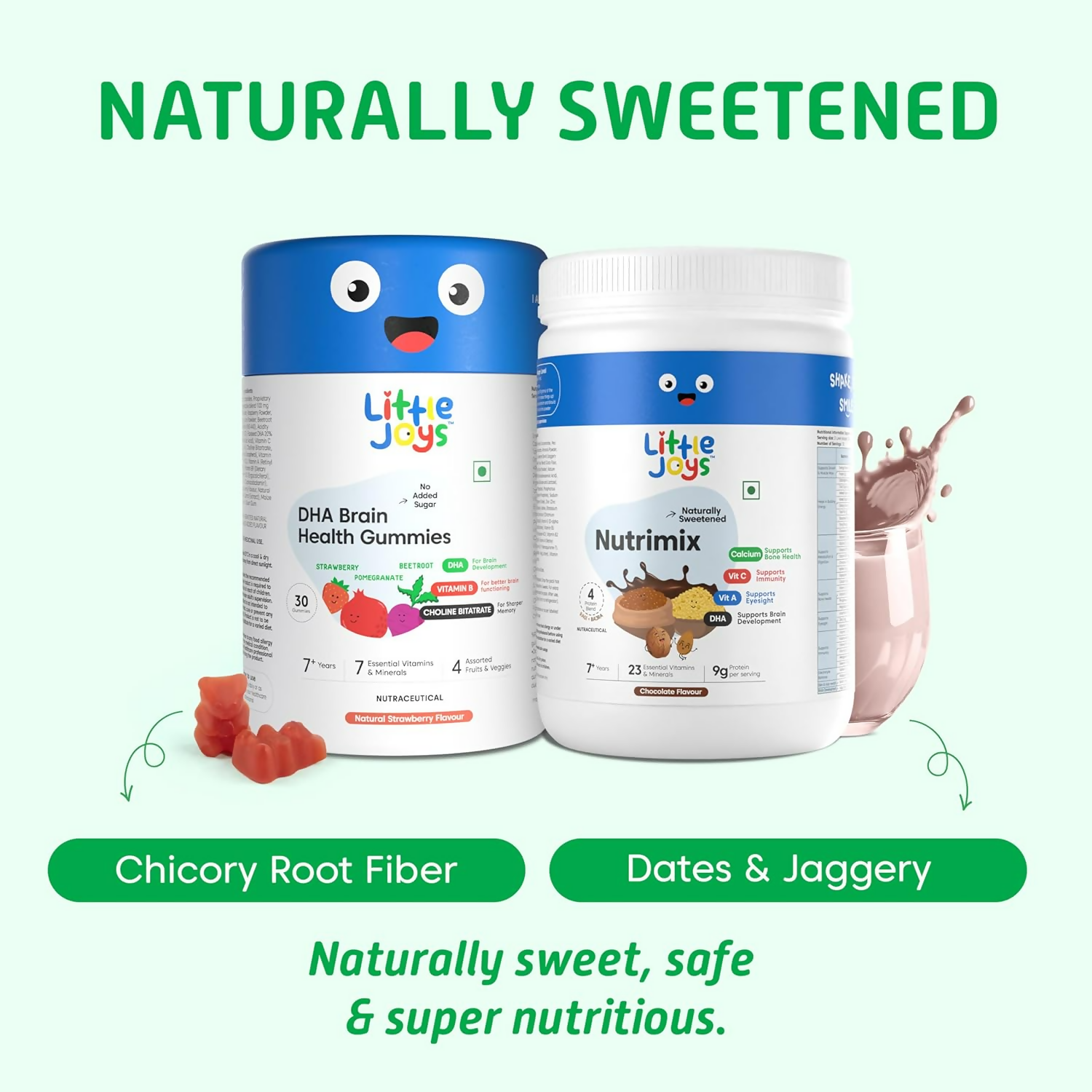 Little Joys With NutriMix Brain Health Gummies Development Kit For Better Focus & Memory ( 2 To 6 Years) - Distacart