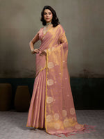 Thumbnail for Shree Shyam Fashion Light Pink Tissue Silk Saree - Distacart
