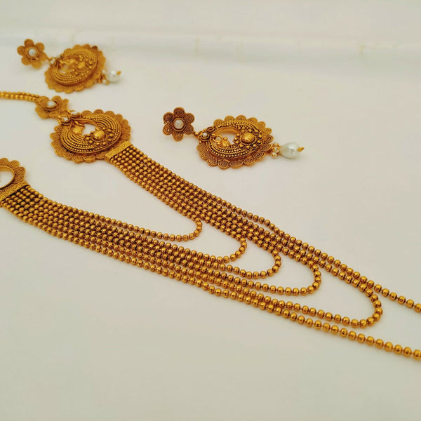 White Kemp Layer mugappu Necklace Set - Distacart