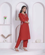 Thumbnail for Miravan Womens Brown Straight Kurta Set - Dista