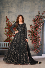Thumbnail for Anaita Black Embroidered Net Stitched Anarkali suit - Distacart